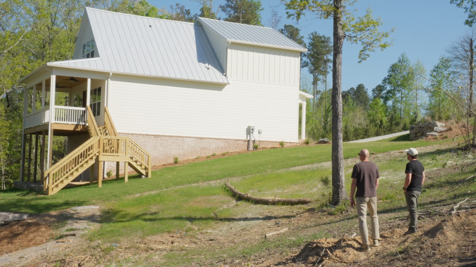 Walking the lot as the house goes up
