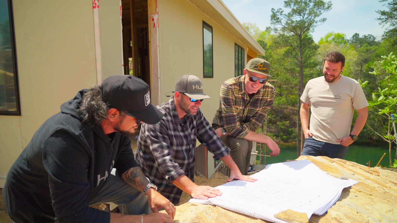 The four friends over the plans
