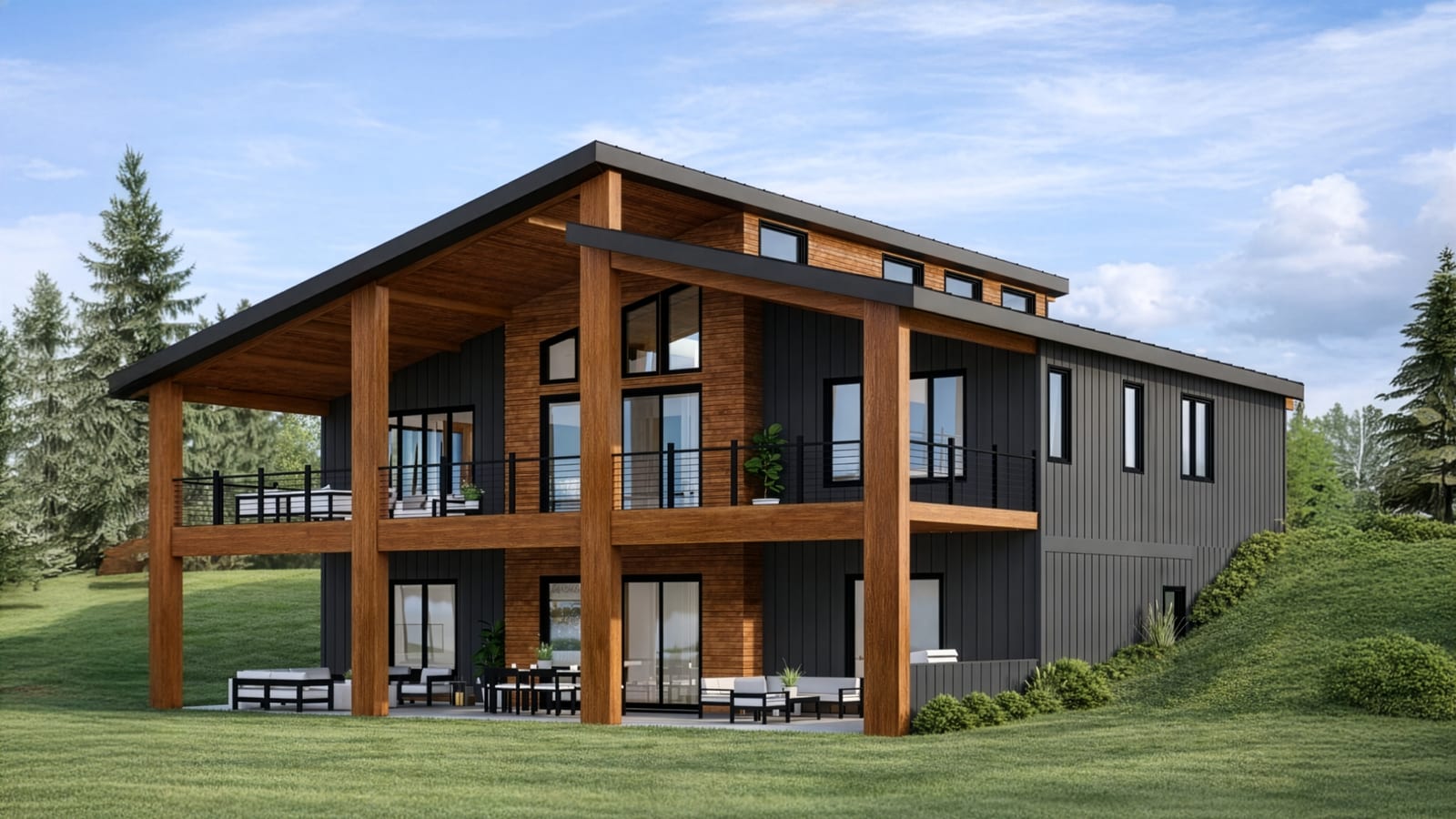 Rendering of the finished Smith Lake house