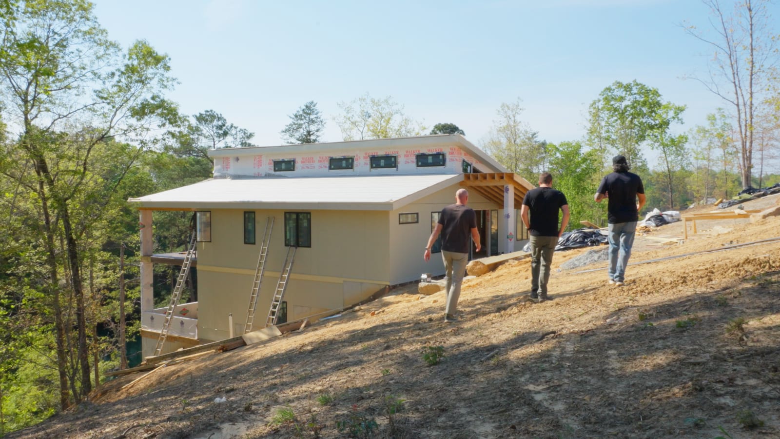 The house nearing completion on the Smith Lake lot